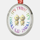 Het is tweeling! metalen ornament (Links)