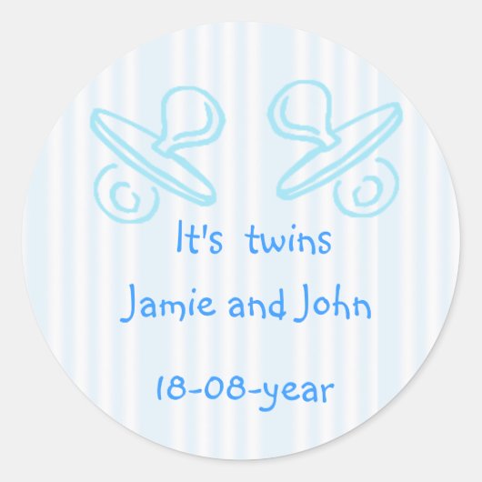 Het is tweelingpacifier ronde sticker (Voorkant)