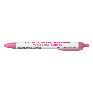 Het is Twin Girls Welcome Announcement Hospital Zwarte Inkt Pen