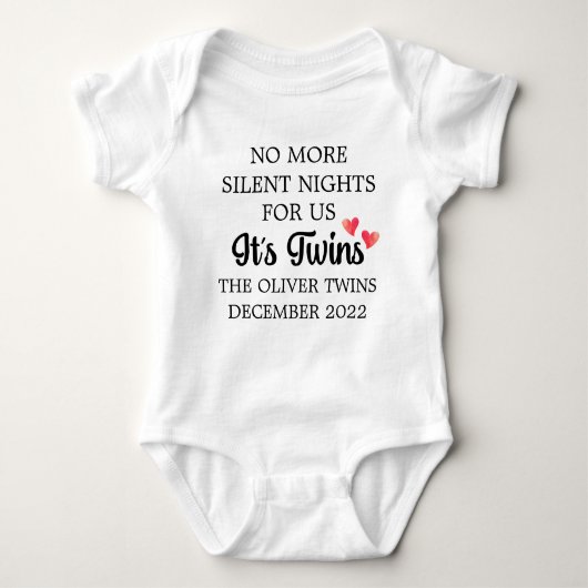 Het is Twins Baby Announcement Romper (Voorkant)