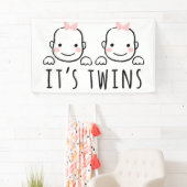 Het is Twins | Baby meisjes met roze kogels Spandoek (Insitu)