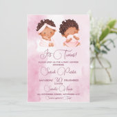 Het is Twins Baby shower Invitation Kaart (Staand voorkant)