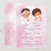 Het is Twins Baby shower Invitation Kaart (Voorkant / Achterkant)