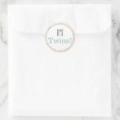 Het is Twins. Floral Baby shower Ronde Sticker (Tas)