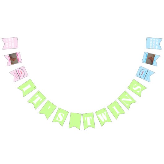 Het is Twins Girl Boy Bunting Banner (Alle)