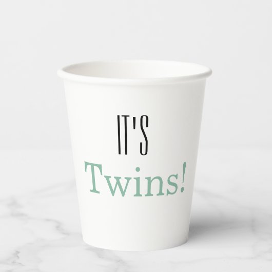 Het is Twins. Papieren kopjes baby shower Papieren Bekers (Voorkant)
