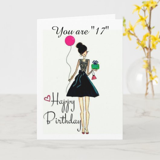 **HET IS UW **17** BIRTHDAY!!!!* BIRTHDAY-Kaart Kaart (Gele Bloem)