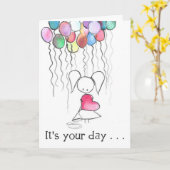 Het is uw dag Waterverf ballonnen verjaardag Kaart (Gele Bloem)