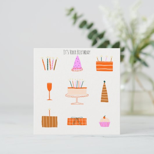 Het is uw verjaardag eigenzinnige Schattigee teken Kaart (Staand voorkant)