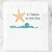 Het is van belang voor deze ene Starfish Rechthoekige Sticker (Tas)