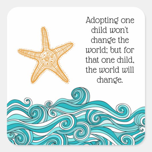 Het is van belang voor deze ene Starfish Vierkante Sticker (Voorkant)