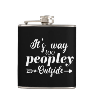 Het is veel te druk buiten typografie heupfles