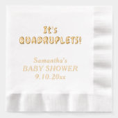 Het is vierling Baby shower Folie Servetten (Voorkant)