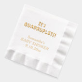 Het is vierling Baby shower Folie Servetten (Links)