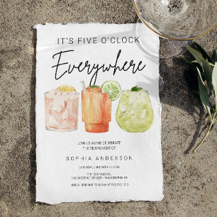 Het is vijf uur overal met pensioen feest kaart