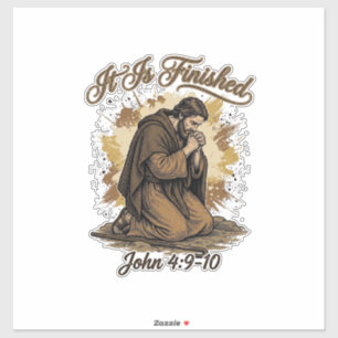 Het Is Voltooid Bijbelvers Vintage Christelijk T-S Sticker