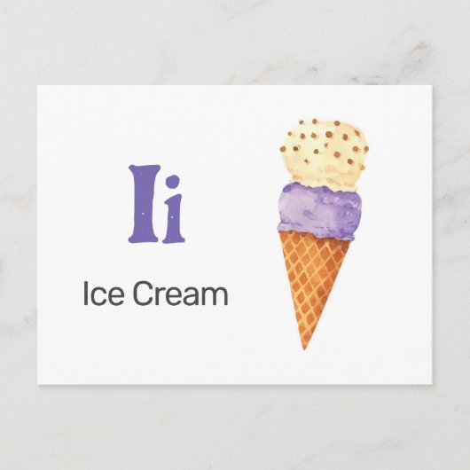 Het is voor Ice Cream - Alphabet Flash Kaart (Voorkant)