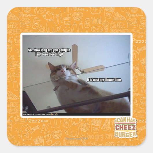 Het is voorbij mijn avondeten vierkante sticker (Voorkant)