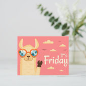 Het is vrijdag Llama Briefkaart (Staand voorkant)