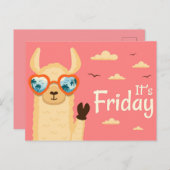 Het is vrijdag Llama Briefkaart (Voorkant / Achterkant)