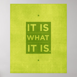 Het is wat het is - groen poster