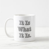 Het is wat het is koffiemok (Links)