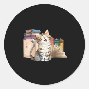 Het is wat ik doe als ik katten aap, ik lees boeke ronde sticker