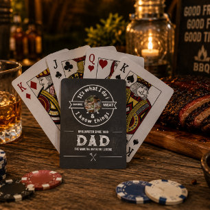Het Is Wat Ik Doe Ik Rook Vlees Grappige Vader Fot Pokerkaarten