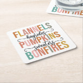 Het is weer Herfst Vierkante Kartonnen Onderzetter (Schuin)