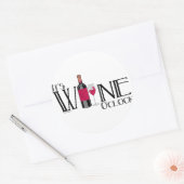 Het is Wine O-klok Ronde Sticker (Envelop)