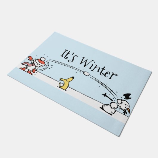 Het is winter deurmat (Schuin)