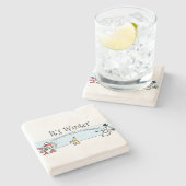 Het is winter stenen onderzetter (Zijkant)