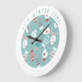 Het is winter tijd kerst wanten patroon in Mint Grote Klok (Hoek)