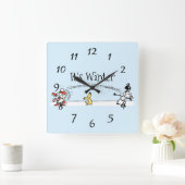 Het is winter vierkante klok (Huis)