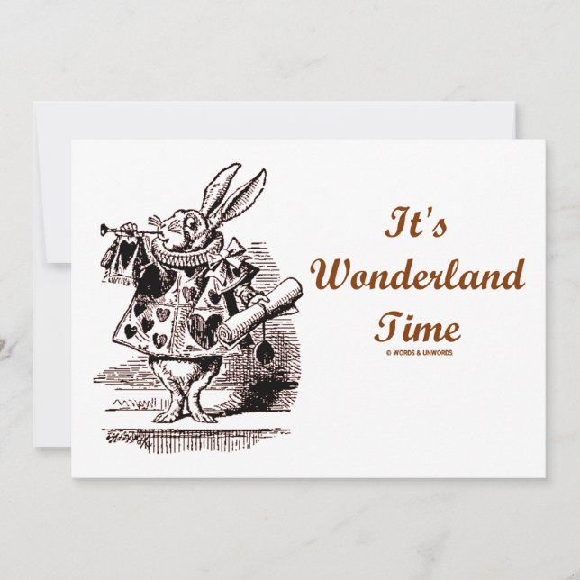 Het is Wonderland Time White Rabbit met Trumpet (Voorkant)