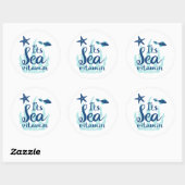 Het is Zee Vitamine - Ocean-Inspired Summer Ronde Sticker (Vel)