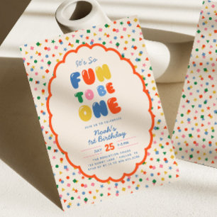 Het is zo leuk om Bold Confetti 1e verjaardag Kaart