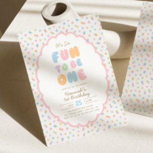 Het is zo leuk om één Pastel Confetti 1e Verjaarda Kaart