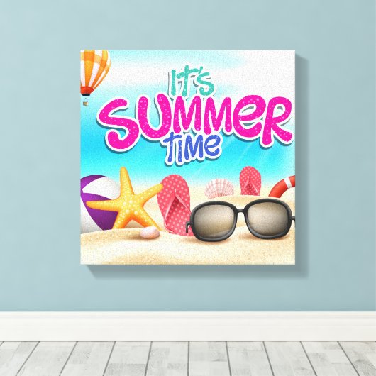 Het is zomertijd canvas afdruk (Insitu (Houten vloer))