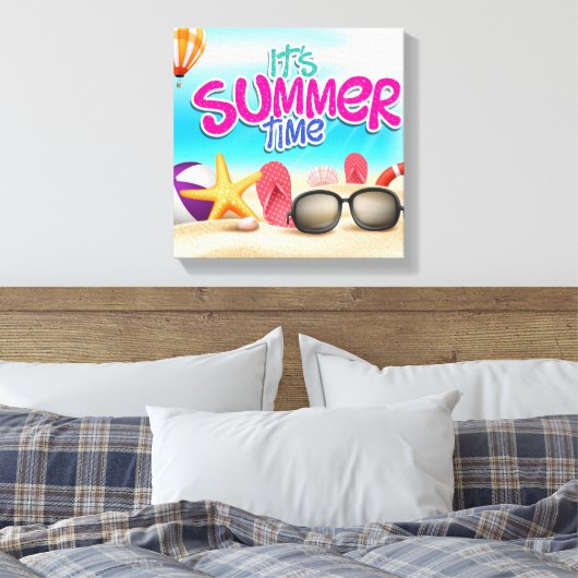 Het is zomertijd canvas afdruk (Insitu (Slaapkamer))