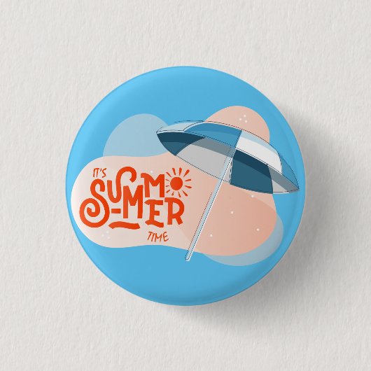 Het is zomertijd Hitch Hoesje Ronde Button 3,2 Cm (Voorkant)
