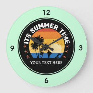Het is zomertijd Tropisch Sunset-ontwerp Grote Klok