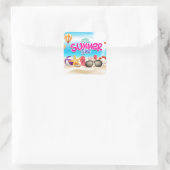 Het is zomertijd vierkante sticker (Tas)