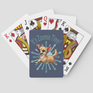 Het is Zoomie Tijd Chihuahua Pokerkaarten