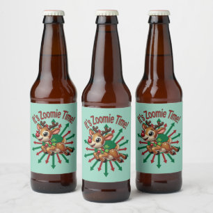 Het is zoomie tijd! kerstrendier bier etiket