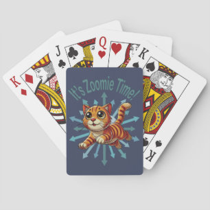 Het is Zoomie Tijd Oranje Lapjeskat Pokerkaarten