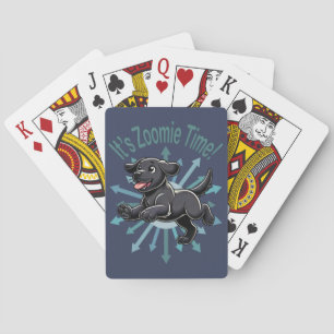 Het is Zoomie Tijd Zwarte Labrador Pokerkaarten