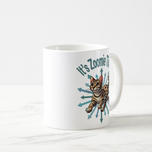 Het is Zoomie Time Bengaals Cat Koffiemok (Voorkant rechts)