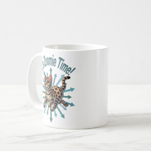 Het is Zoomie Time Bengaals Cat Koffiemok (Voorkant links)