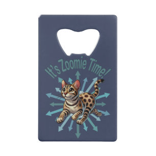 Het is Zoomie Time Bengaals Cat Kredietkaart Flessenopener